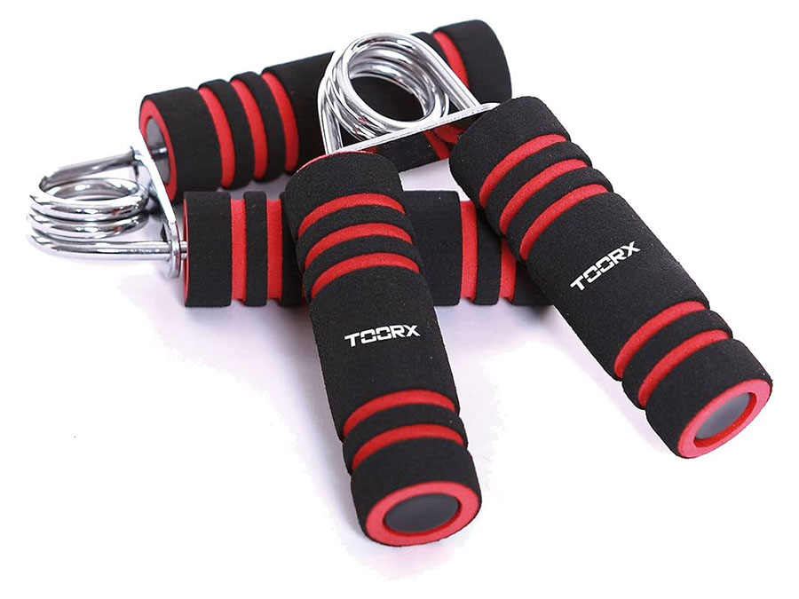 toorx-ahf-021 RUČICE SA OPRUGOM SOFT TOORX SET 2 kom black-red chromed - Slika 1