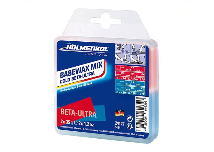 vosak red blue VOSAK ZA SKIJE HOLMENKOL COLD BETA-ULTRA blue/red 2x35gr - Slika 1