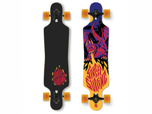 LONGBOARD STREET SURFING CURVE DROP THROUGH FREERIDE 39" Bahamut