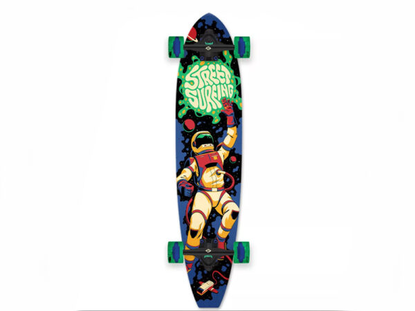 LONGBOARD STREET SURFING CUT KICKTAIL 36" Astronaut